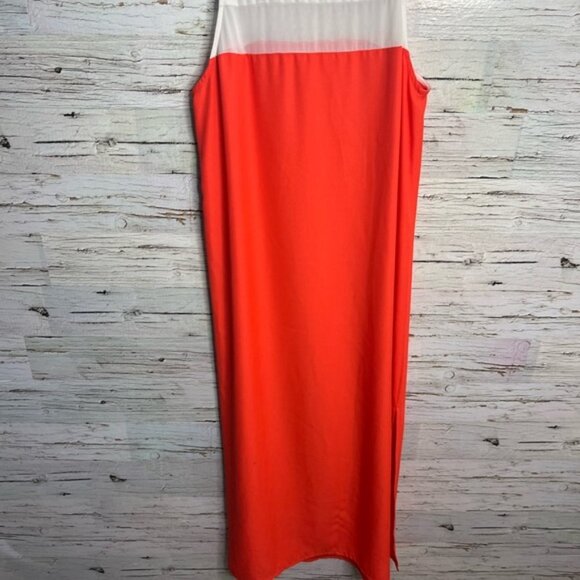 Bb Dakota orange white maxi dress size  medium - Picture 7 of 8